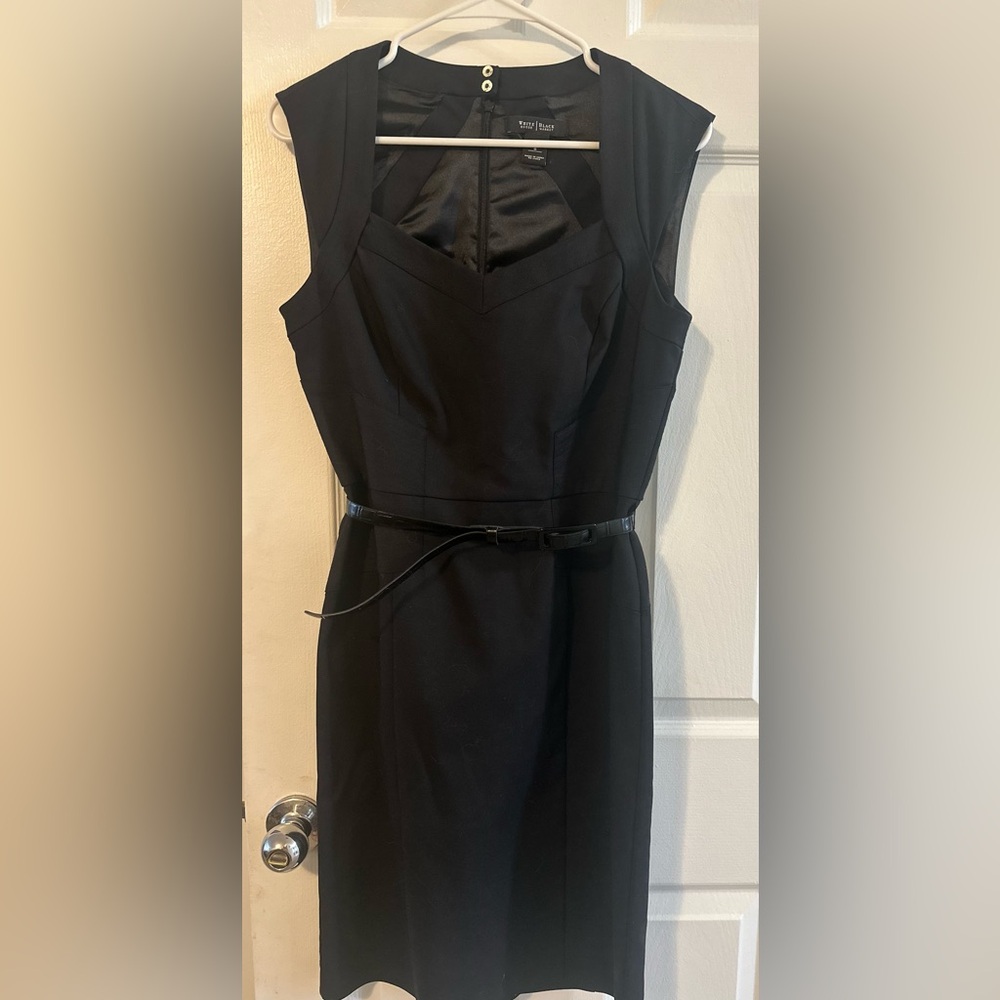 White House Black Market Black Belted Mini Dress